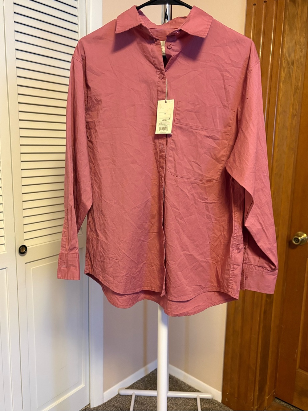 A New Day | WOMENS Business Casual Button-Down Shirt in Dusty Rose| Size Small